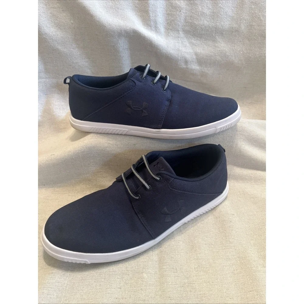 Size 10 Under Armor Mens Street Canvas Shoe Navy Blue